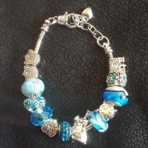 Charm Bracelet Glass Murano Beads